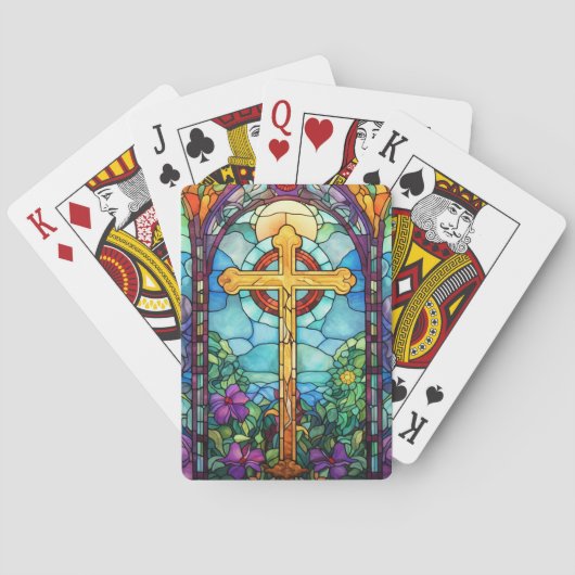 Jeu De Cartes Croix en verre tendu (dos)