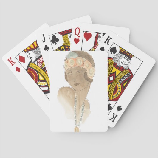 Jeu De Cartes Croquis de mode Flapper - Femme avec pièce à cheve (dos)