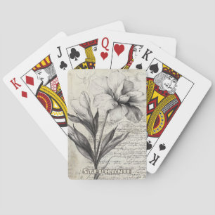 Jeu De Cartes Croquis floral rustique avec calligraphie - âge (3