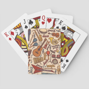 Jeu De Cartes Croquis Musical : Colorful Vintage sans couture.