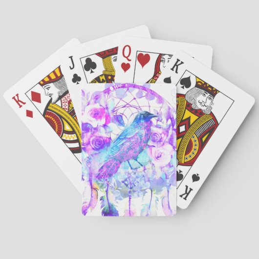 Jeu De Cartes Crow Dreamcatcher Blue Purple Floral (dos)