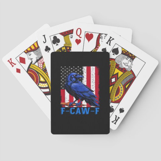 Jeu De Cartes Crow Raven Funny F-Caw-F Minimal Clean (dos)