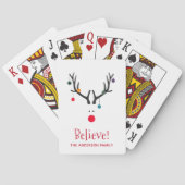 Jeu De Cartes Croyez moderne drôle rennes de Noël blanc (dos)