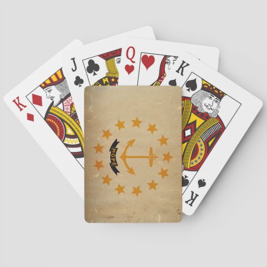 Jeu De Cartes CRU de drapeau d'état d'Île de Rhode (dos)