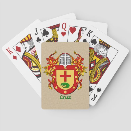 Jeu De Cartes Cruz Bouclier héraldique avec manteau (dos)