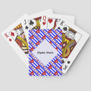 Jeu De Cartes Cuba et drapeau cubain bleu clair avec votre nom