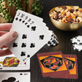 Jeu De Cartes Cube découpé rayures rouges et noires (In Situ)