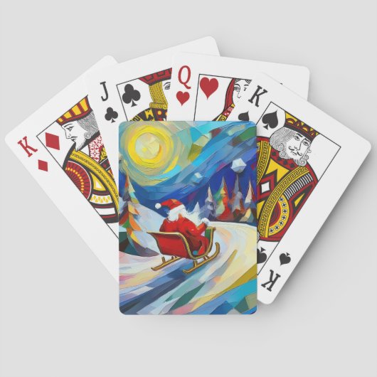 Jeu De Cartes Cubisme Santa Noël Vacances (dos)
