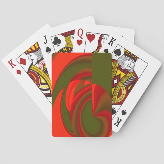 Jeu De Cartes Cubiste rouge et vert Abstrait (dos)