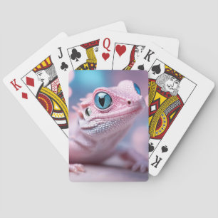 Jeu De Cartes Cuisine Petit Lézard Rose aux Grands Yeux Bleus