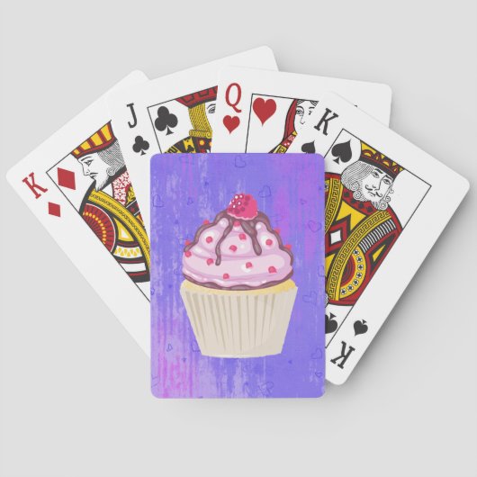 Jeu De Cartes Cupcake sucré avec framboise sur le dessus (dos)