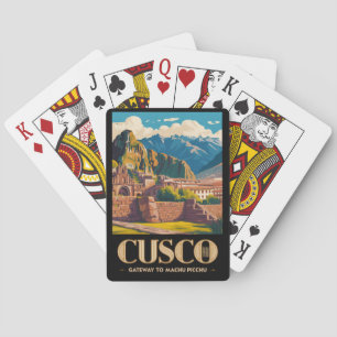 Jeu De Cartes Cusco Pérou Illustration Art de Voyage Vintage