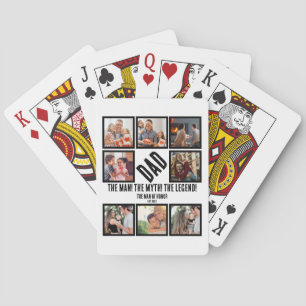 Jeu De Cartes Custom Funny Fête des pères Papa cadeau 8 Photo Co