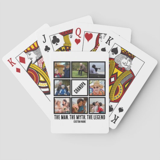 Jeu De Cartes Custom Grand-pa l'homme mythe légende 8 Photo Coll (dos)