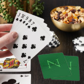 Jeu De Cartes Custom Green Monogram Name Playing Cards  (In Situ)