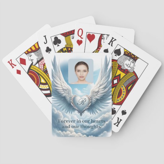 Jeu De Cartes Custom Memorial Angel Wings Heart Ajouter une phot (dos)