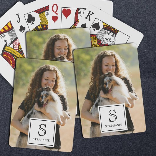 Jeu De Cartes Custom Monogram, Name and Photo Modern Photography
