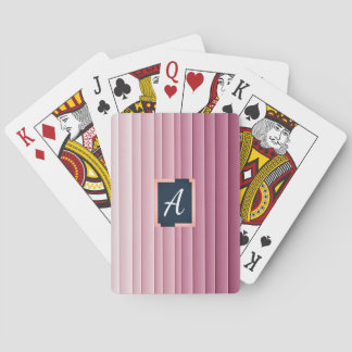 Jeu De Cartes Custom Monogram Pink Gradient Vertical Poker Cards