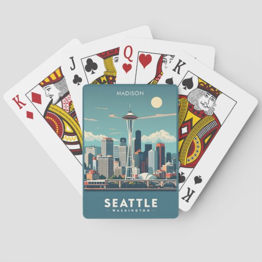 Jeu De Cartes Custom Name Seattle Washington (dos)