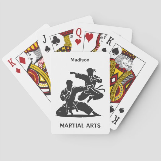Jeu De Cartes Custom Name, Text & Color Martial Arts (dos)