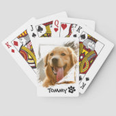 Jeu De Cartes Custom Pet Photo Playing Cards with Name – White (dos)