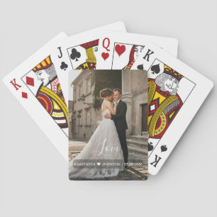 Jeu De Cartes Custom Photo Love script Mariage faveurs Poker Car