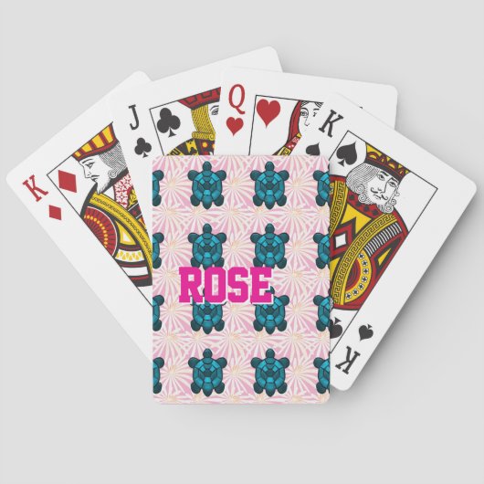 Jeu De Cartes Custom Tropical Turtle Floral Pattern Seamless  (dos)