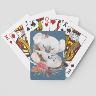 Jeu De Cartes Cute Baby Koala Gold Speckle Nom personnalisé