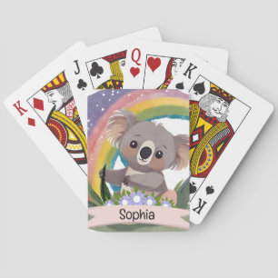 Jeu De Cartes Cute Baby Koala Rainbow Nom personnalisé