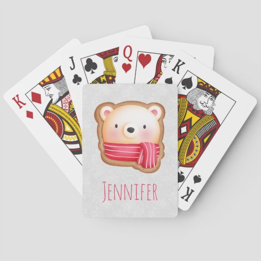 Jeu De Cartes Cute Bear Face Red Scarf et Rosy Cheeks Christmas (dos)