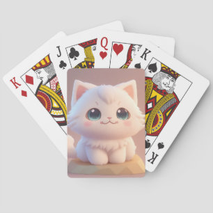 Jeu De Cartes Cute Big Eyes Fluffy White Kitten