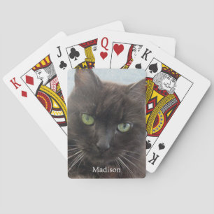 Jeu De Cartes Cute Black Cat Photo Nom personnalisé
