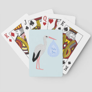 Jeu De Cartes Cute Blue Baby Boy Stork