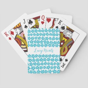 Jeu De Cartes Cute Blue Minimalist Daisy Motif Floral Nom