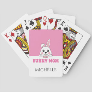Jeu De Cartes Cute Bunny Maman Rose Personnalisé