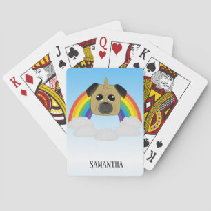 Jeu De Cartes Cute Carlin Unicorn Pugicorn Enfants