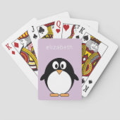Jeu De Cartes Cute Cartoon Penguin Pastel Purple Nom moderne (dos)