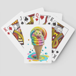 Jeu De Cartes Cute Cat Ice Cream Cone coloré