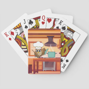 Jeu De Cartes Cute Chef Owl Cuisine en cuisine