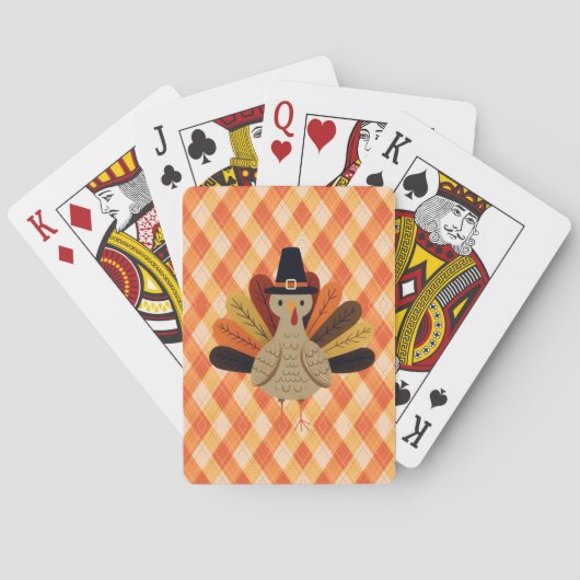 Jeu De Cartes Cute, classique/vintage Thanksgiving Turquie (dos)