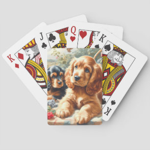 Jeu De Cartes Cute Cocker Peinture Espagnole