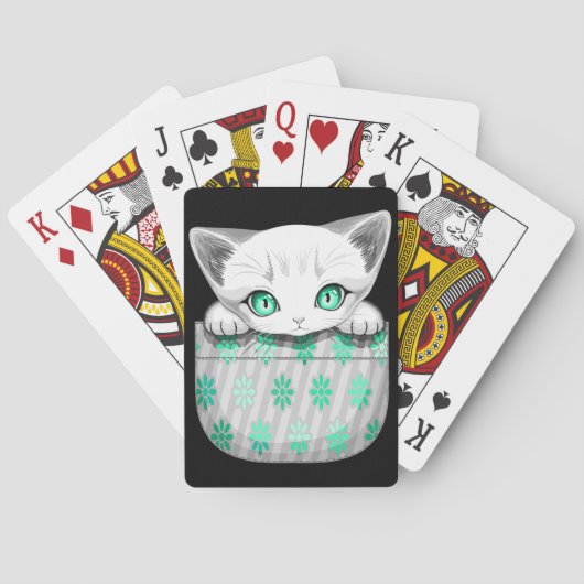 Jeu De Cartes Cute de chat et pointe joueuse à partir d'une poch (dos)