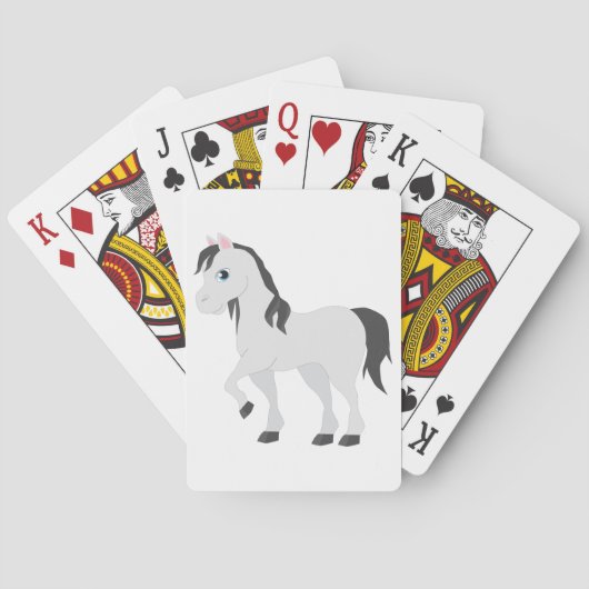 Jeu De Cartes Cute Gray Pony Cartoon Whimsical Horse (dos)