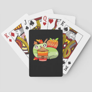 Jeu De Cartes Cute Grenouille Éffrayante Citrouille épice Latte
