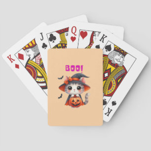 Jeu De Cartes Cute Halloween Chat avec Citrouille et sorcière Ca