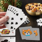 Jeu De Cartes Cute Happy Ginger Cat avec Papillon (In Situ)
