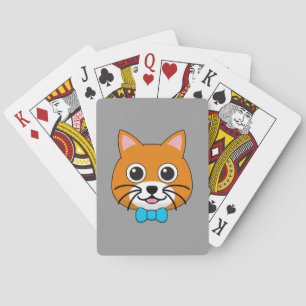 Jeu De Cartes Cute Happy Ginger Cat avec Papillon