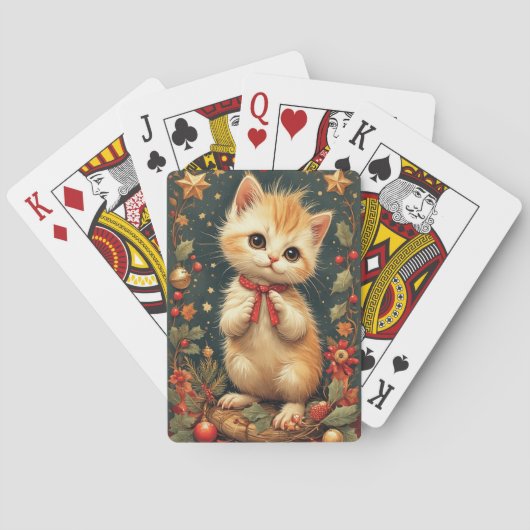 Jeu De Cartes Cute Holiday Kitten  (dos)
