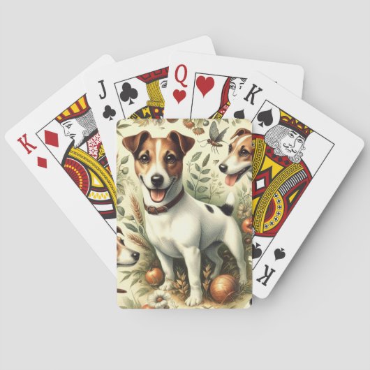 Jeu De Cartes Cute Jack Russell Terrier Vintage (dos)