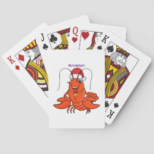Jeu De Cartes Cute joyeux homard portant le dessin du casquette 